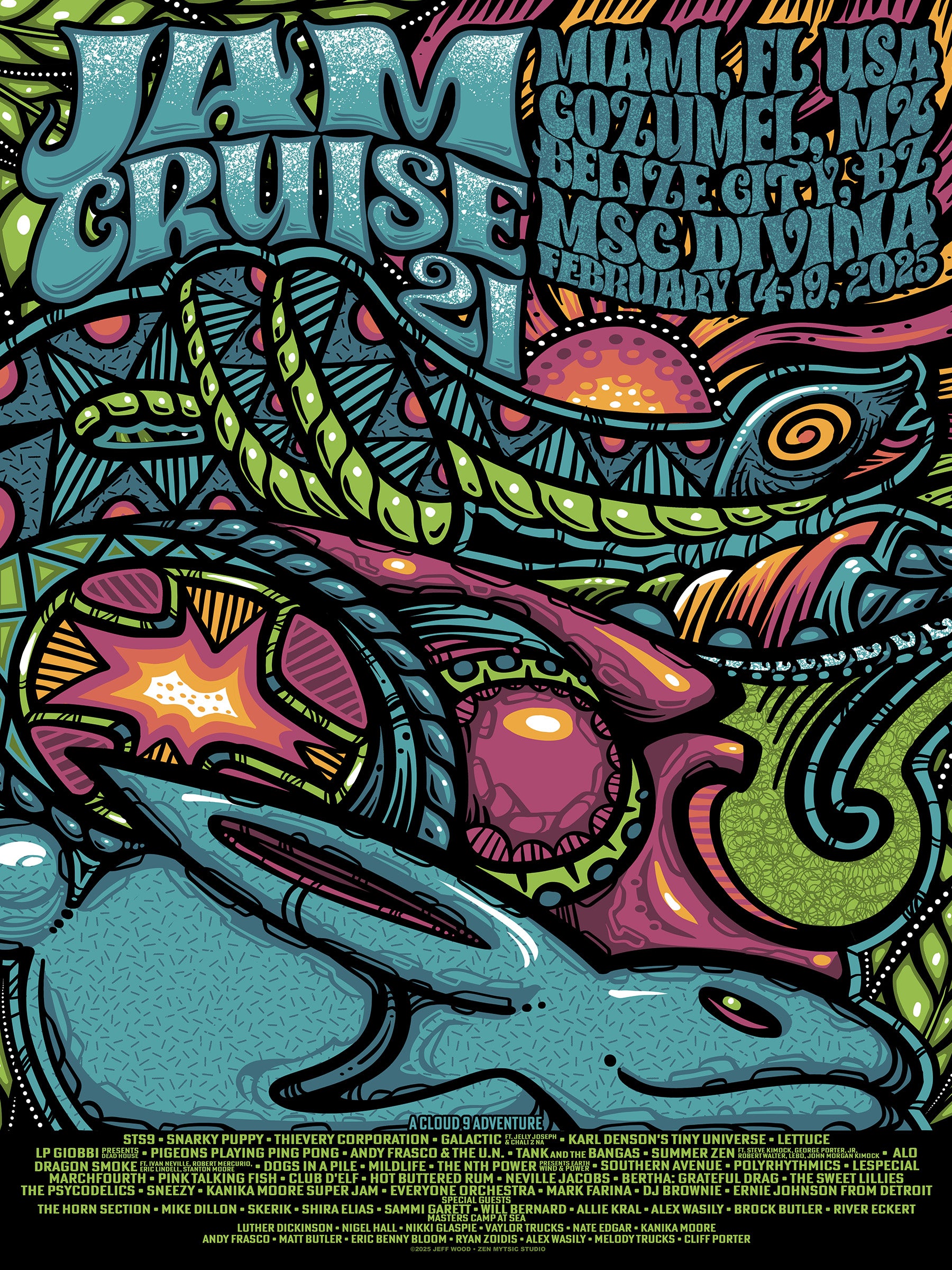 Jam Cruise 21 Jeff Wood Ixchel Poster – Cloud 9 Adventures Store