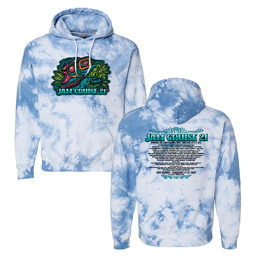 Jam Cruise 21 Jeff Wood Unisex Lineup Tie Dye Hoodie