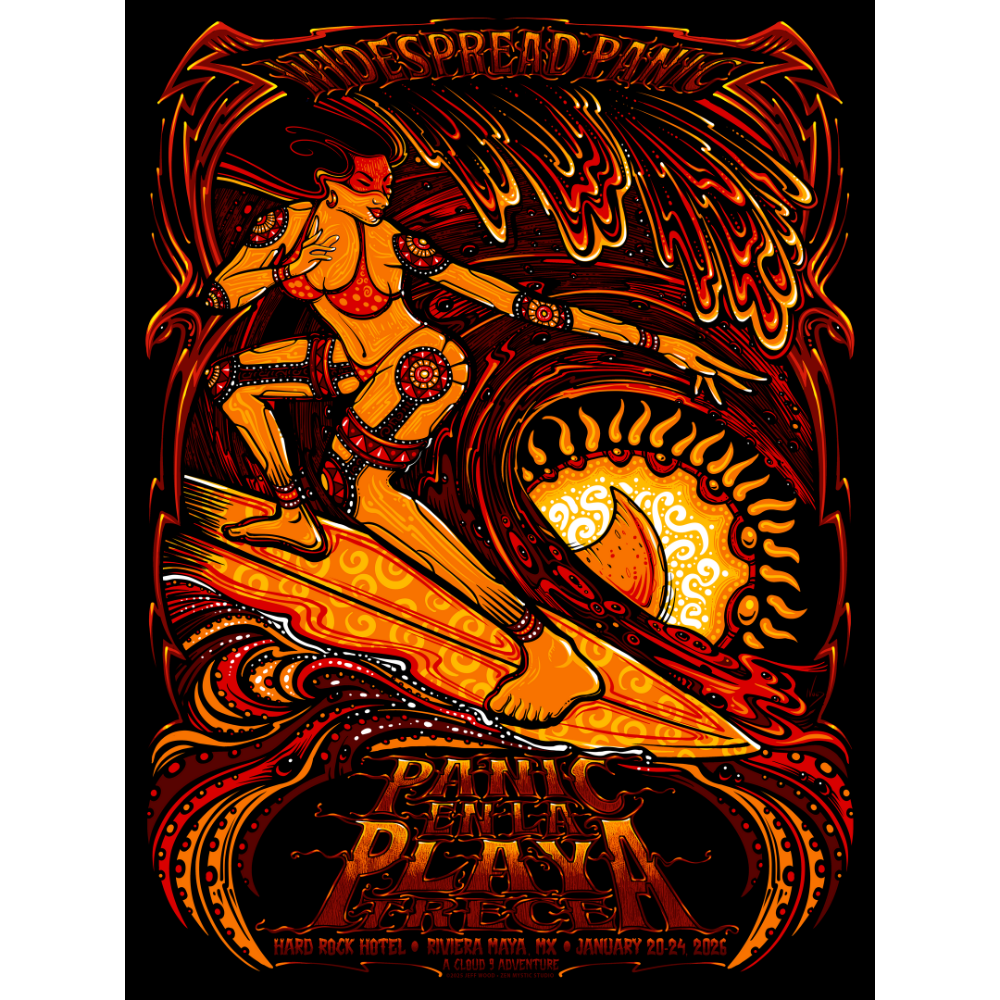 Panic en la Playa Trece Jeff Wood Surfer Poster