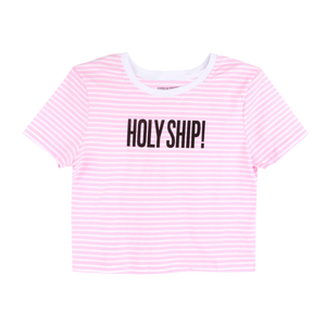 Holy Ship! Pink Striped Crop Top – Cloud 9 Adventures Store