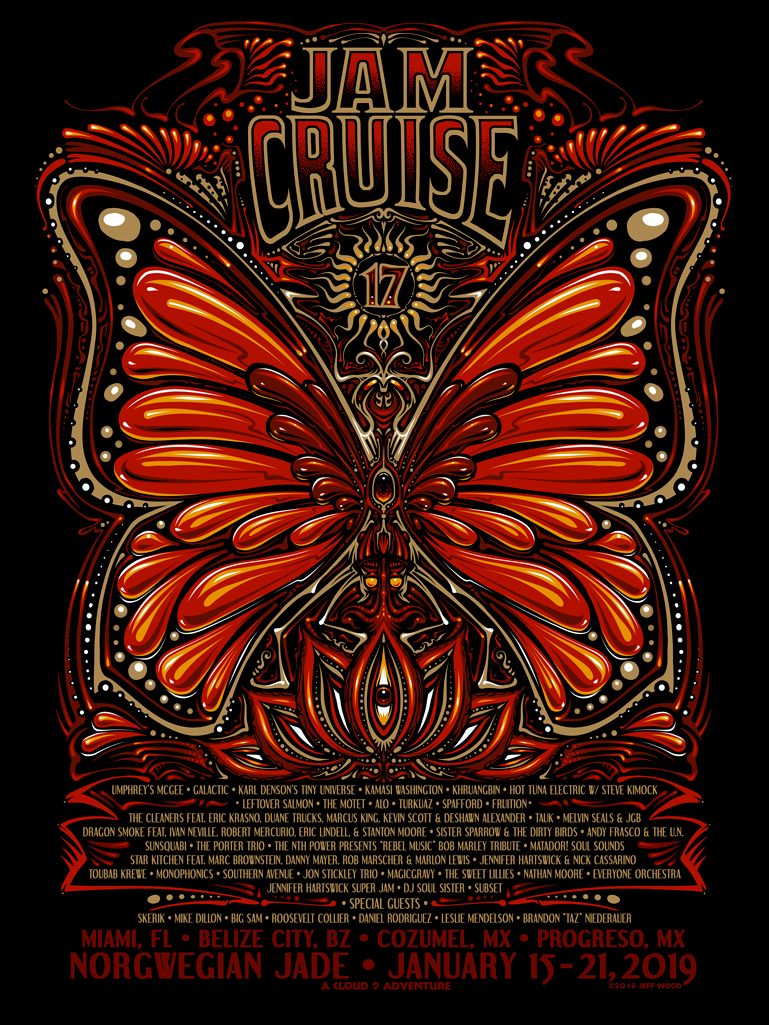 Jam Cruise 17 Butterfly Poster